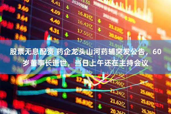 股票无息配资 药企龙头山河药辅突发公告，60岁董事长逝世，当日上午还在主持会议