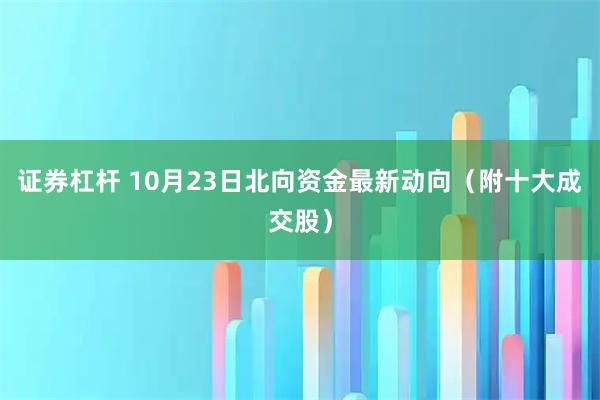 证券杠杆 10月23日北向资金最新动向（附十大成交股）